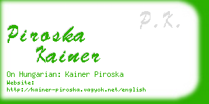 piroska kainer business card